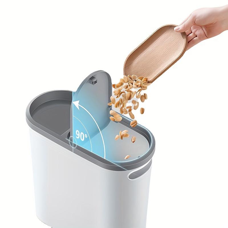 Slim Trash Can with Lid Press Type Narrow Gap Waste Bin for Bathroom Kitchen Living Room Bedroom Space Saving