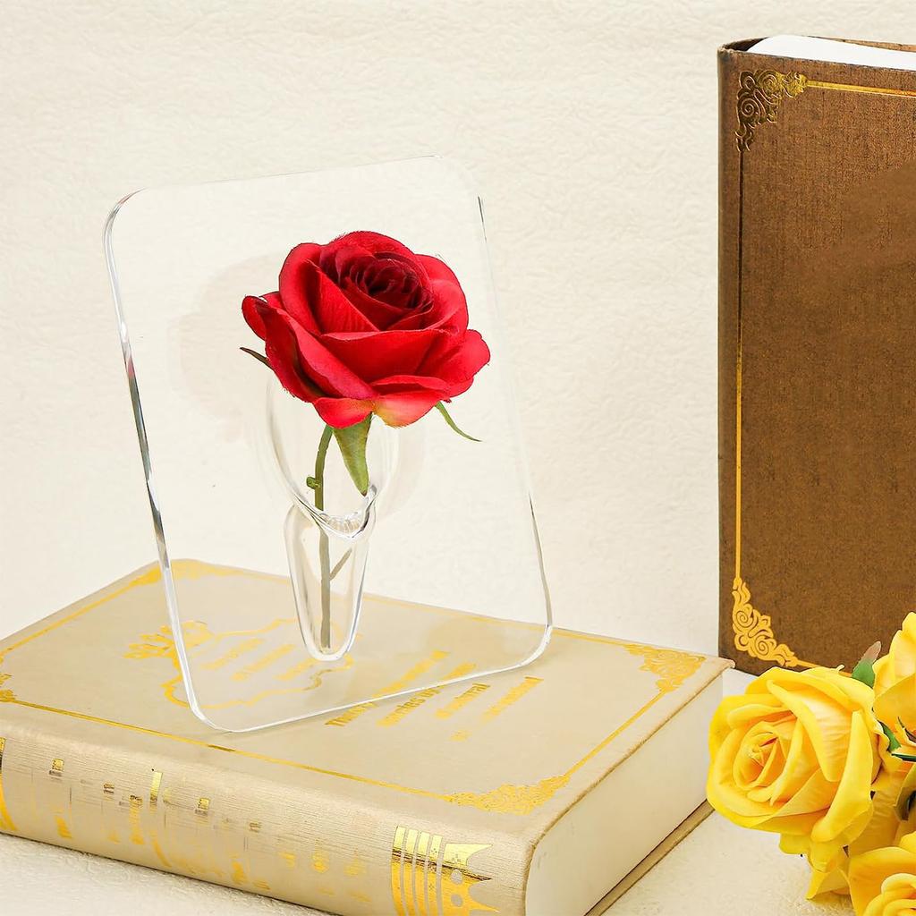 Photo Frame Vase Transparent Stylish Decorative Acrylic Hydroponic Flower Vase for Office Wedding Home