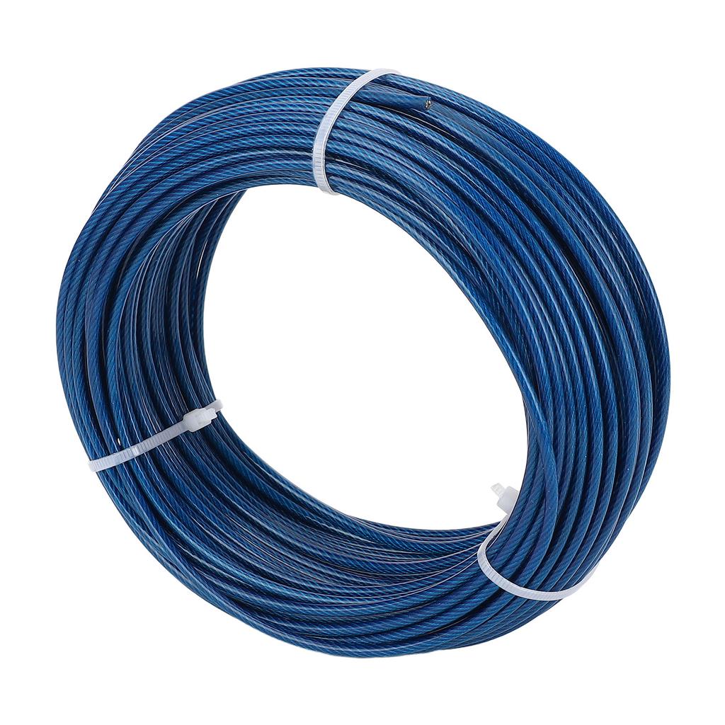 100ft Blue Plastic Coated Steel Wire Rope Turnbuckle Tensioner Kit 3mm Wire Trellis Kit for Outdoor