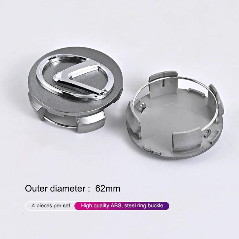 4Pcs 62MM Car Emblem Wheel Center Cover Hub Accessories For Lexus GS IS LS500h ES260 ES300h RX350h NX260 UX260 LM LC RZ450e TX