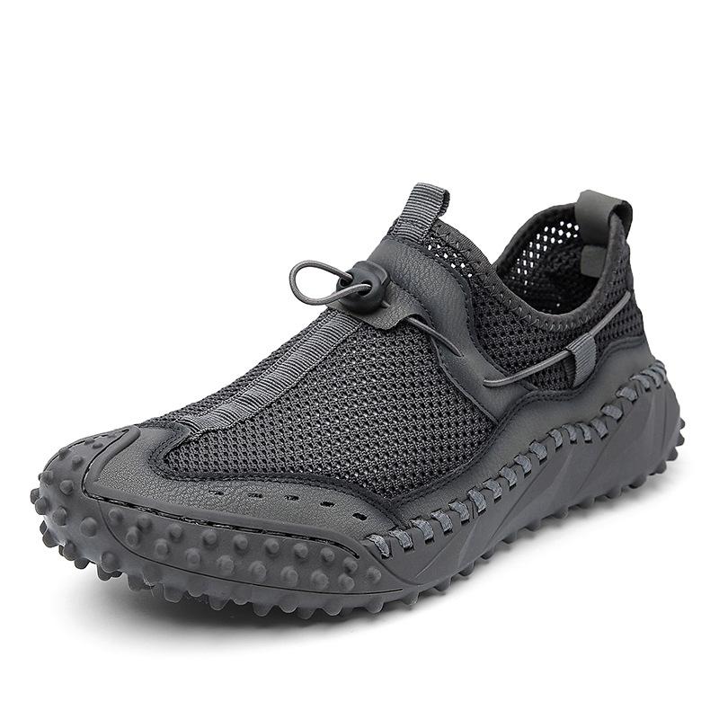 2025 Large Size One-pedal Mesh Cloth Surface Splicing Breathable Casual Shoes Soft Sole Non-slip and Wear-resistant Sports Men's Shoes