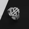 Charm Gold Dollar Sign Ring for Women Men Inlaid Rhinestone Trendy Valentine's Day Couple Jewelry Gifts Resizable