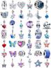 Crystal Blue Butterfly,Moon Bead Crab,Dragonfly Pendant 925 Silver European Original Bracelet DIY Accessories Exquisite Jewelry