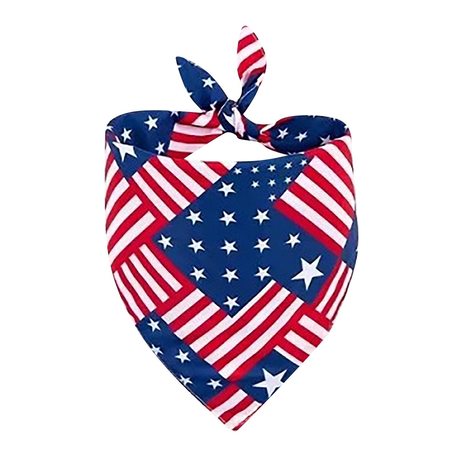 Independence Day Dog Bandana Adjustable Holiday Party Birthday Pet Independence Day Bandana Scarf One Size