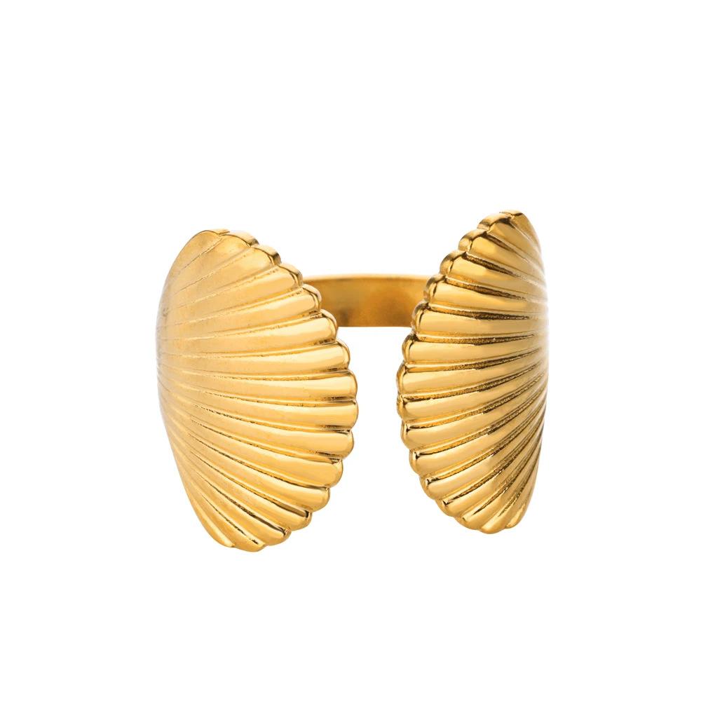 

Хит продаж океанский ветер морская звезда ракушка нержавеющая сталь открытое кольцо с золотым покрытием женские украшения для отпуска