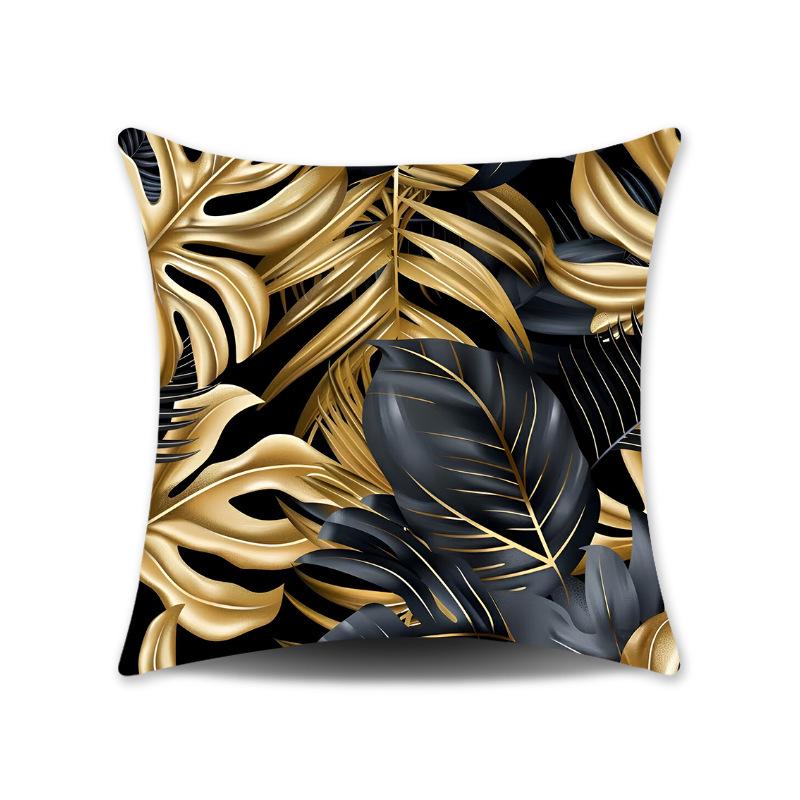 Green Leaves Plush Cushion Cover for Sofa or Bedroom