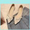 Small Fragrance Style Flat Shoes For Women With Pearl Side Cutouts And Elegant Design