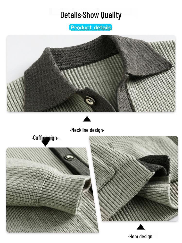 Men's Trendy Two-Piece Knit Cardigan: High-End Wool Sweater Jacket for Autumn/Winter