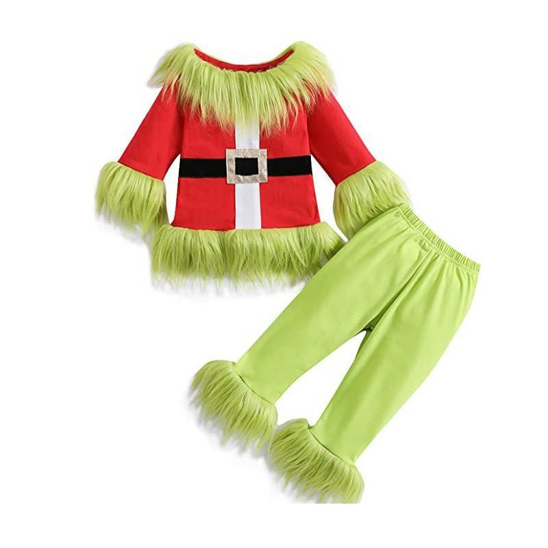 New Green Hair Monster Costume Grinch Children's Clothing Performance Clothing Fashion Show