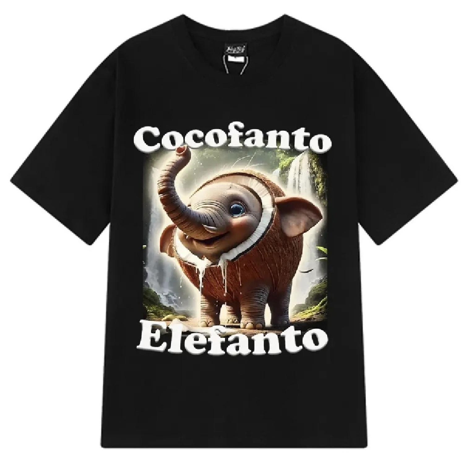

Cocofanto Elefanto Funny Italian Brainrot Meme Graphic T-shirt Women Summer Comfort Loose Short Sleeve T-shirts Tops S