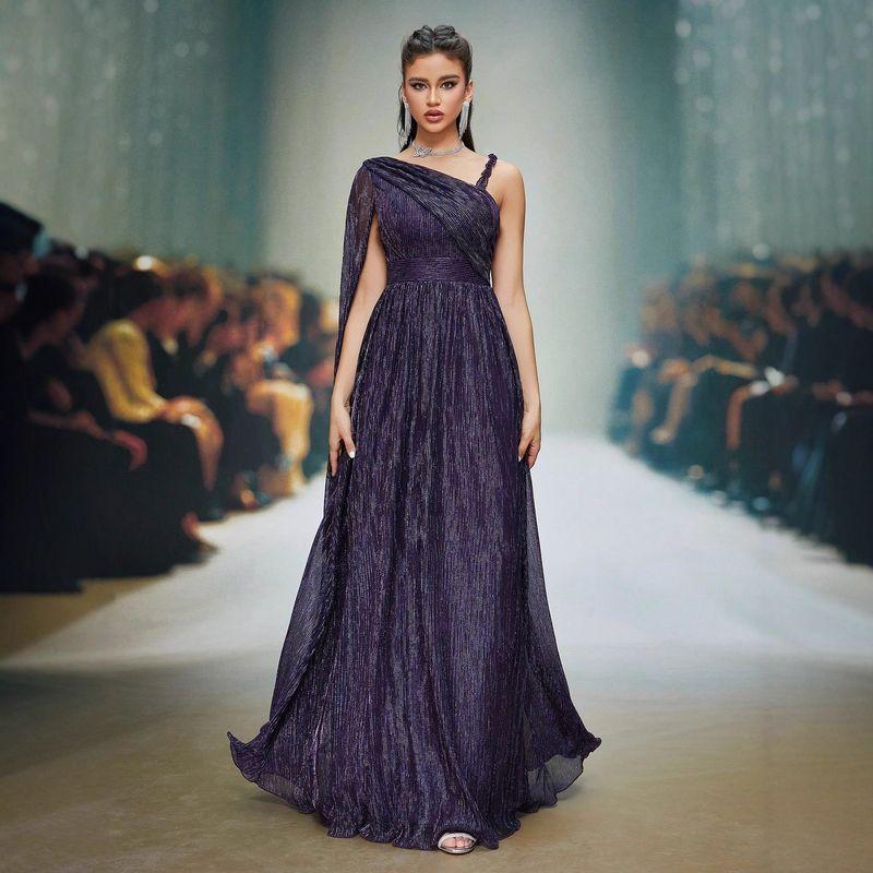 New Cross-Border Foreign Trade Evening Dress, European and American Style Party Host Design, Long Dress, Plus Size Dress, Tall Dress Picture Color--Al4580 S