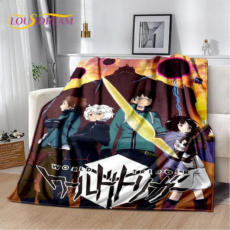 World Trigger Anime Kreskówka Miękki Pluszowy Koc, Koc Flanelowy Koc Narzuta na Salon Sypialnię Łóżko Sofa Piknik Cove Dzieci