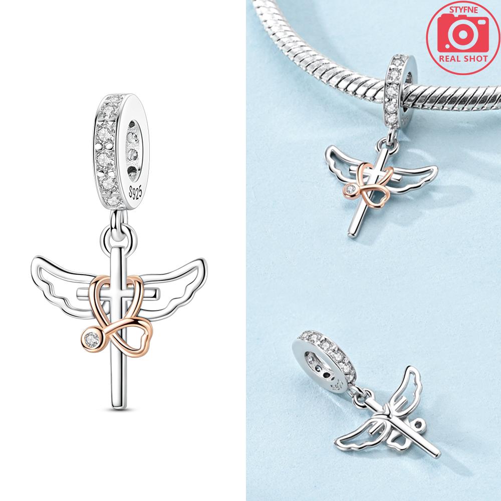 Women Pendants Original Copper Cross Colored Zircon Life Tree Bible Charms Bead Fit Bracelet Gift Jewelry Accessory Necklace