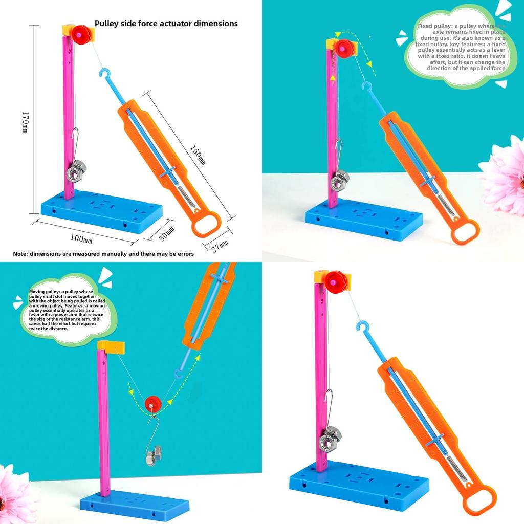 Expérience Scientifique de Physique Bricolage Dynamomètre à Poulie Avec Matériel Pédagogique Pour Étudiants