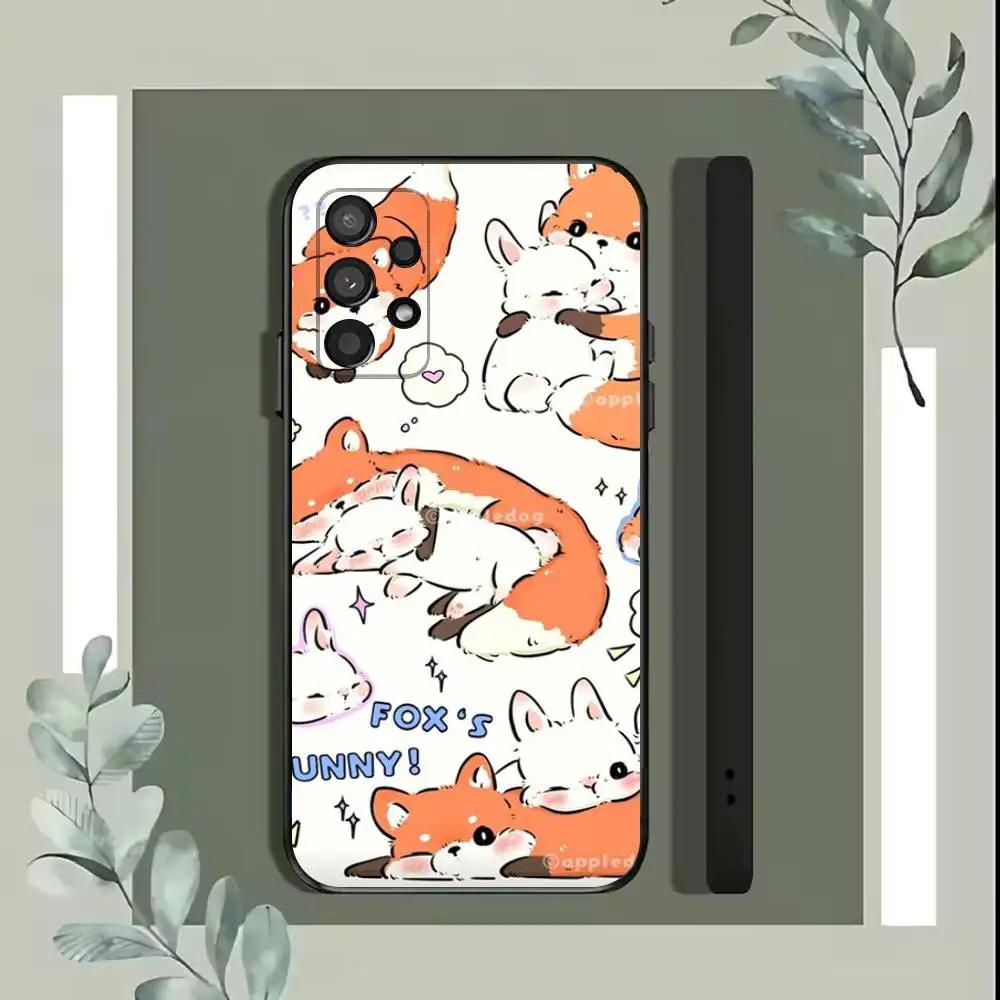 

Cartoon Animals Bear Fox Phone Case For Samsung S25,S24,S21,S22,S23,S30,Ultra,S20,Plus,Fe,Lite,5G Black Cover Samsung S30Ultra5G