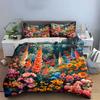 Floral Garden Home Decor Set Soft Comfortable Duvet Cover Bedding Set Included 1*Duvet Cover & 2*Pillowcases, Gift