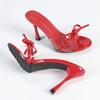 Fashion Liyke Designer Red Patent Leather Bowknot Women Transparent Slippers Sandal Summer 9CM Thin High Heels Shoes Female Mules Slides