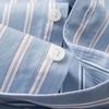 Dibinze Men's Plus Size Vertical Striped Pure Cotton Long Sleeve Shirt