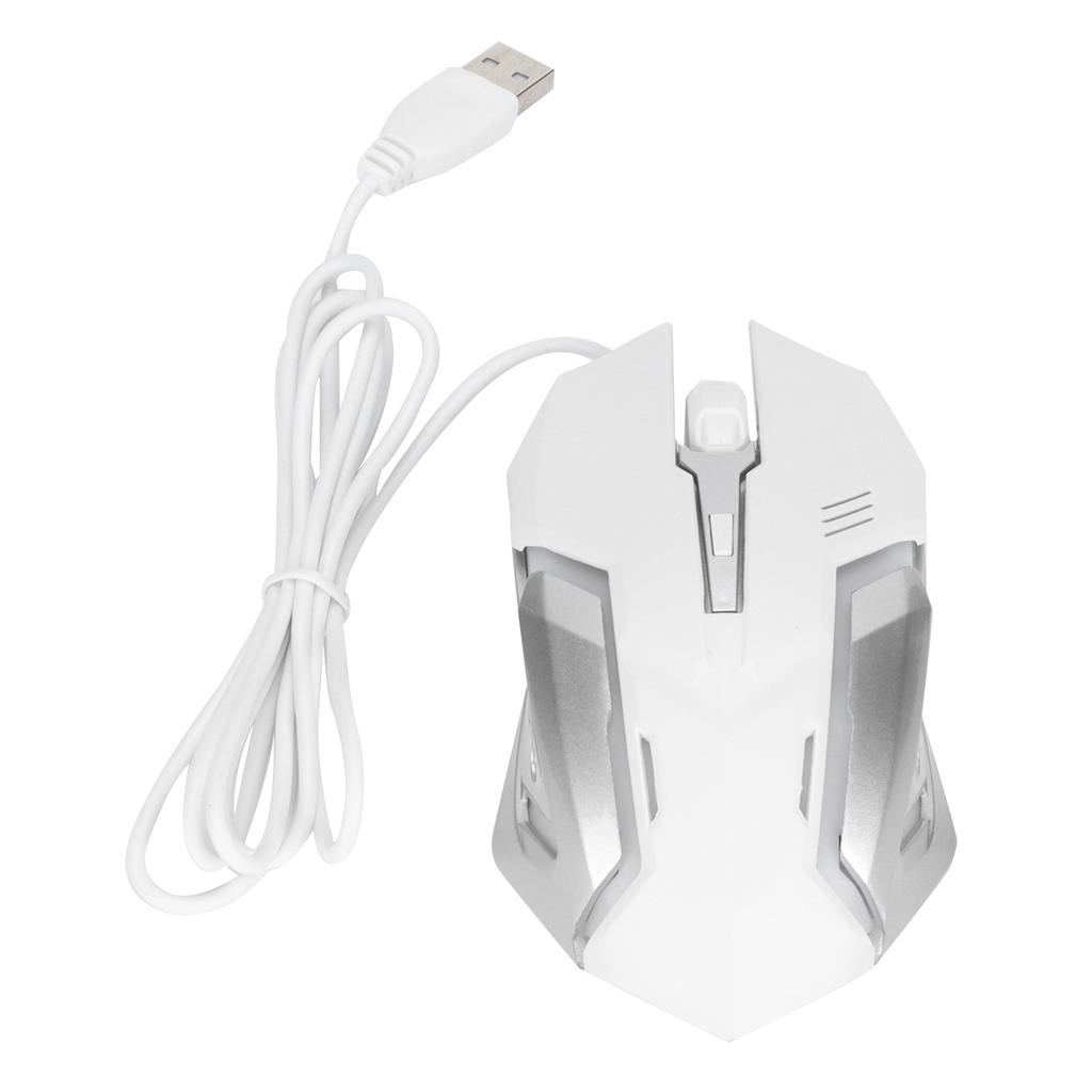 Mouse cu Fir Port USB Gaming Birou Afaceri Luminos Optic Accesorii Computer Albe