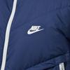 Nike Logo Print Zip-Up Windproof Warm Hooded Mid-Length Down Jacket Men Outerwear Blue DV0756-410