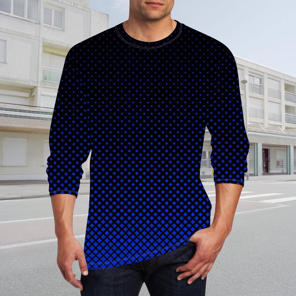 Men's T Shirt O-Neck Clothing Apparel Outdoor Long Sleeve Print Fashion Designer Vintage