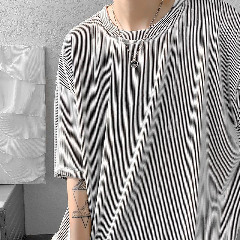 Men's Clothing New Comfortable Simplicity Straight Man Solid Color Handsome Summer Short Sleeve Fashion Casual T-Shirts