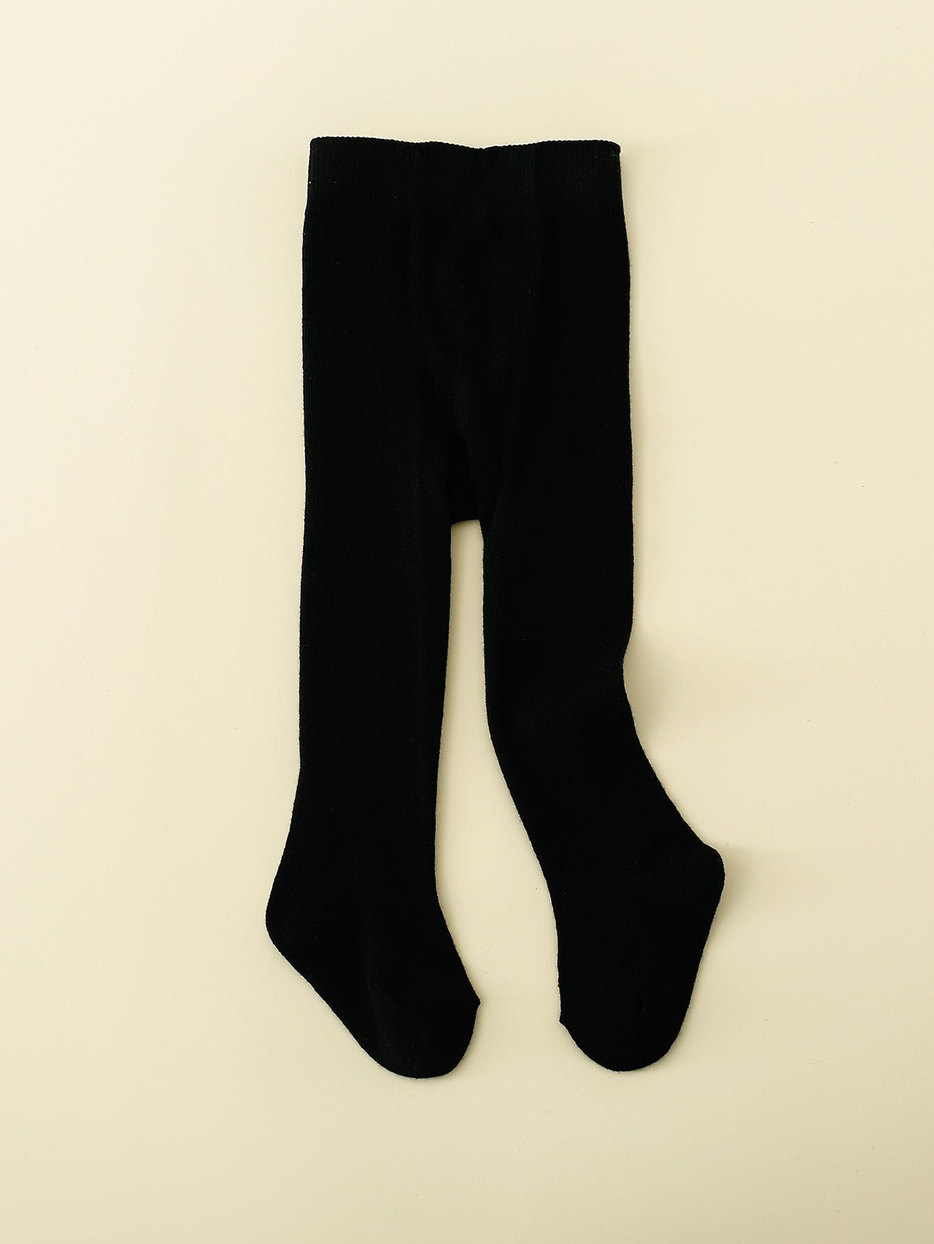 1 Pair of Infant Knitted Tight Panyhose,Soft Traceable Cotton Leggings White,Black Toddler Pants for 0-36 Months Baby Girls Waer 0-6m