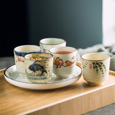 180ml Japanische Retro Keramik Teetassen Klein Handbemalt Restaurant Weintassen Haushalt Wasserbecher Küchengeschirr Trinkgeschirr Kaffeetasse