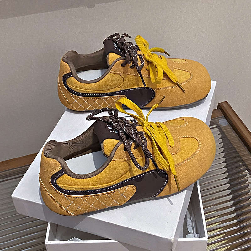 Popular Niche Thick Baseplate Shoes Women's Retro German Training Shoes 2025 New Autumn Bread Shoes Versatile Casual Sports Shoes