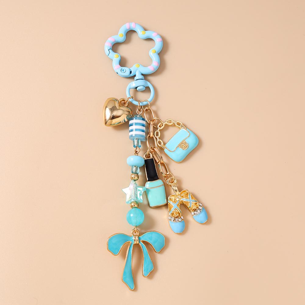 Fashion Bowknot Keychain Simulation Handbag Shoes Key Ring Pendants for Women Girls DIY Handmade Jewelry Gifts