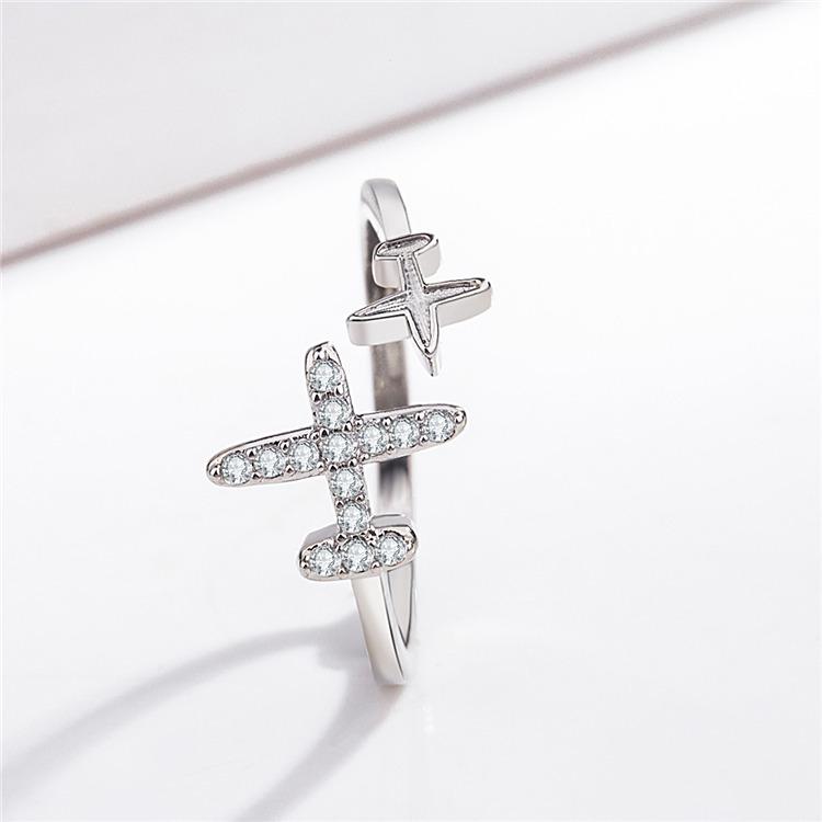 Atmospheric Personality Students Simple Creative Cold Air Aircraft Ring