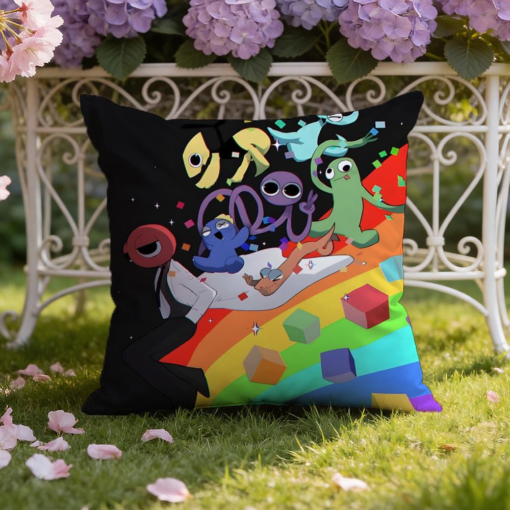 Anime R-Rainbow F-Friends cartoon Cushion Cover Home & Car Dual-Scene Pillow Cover: Reversible for Premium Comfort
