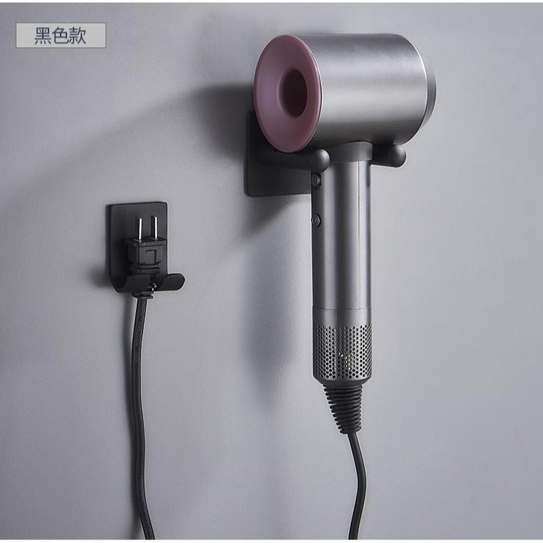 Hair dryer holder without punching bathroom hair dryer rack hanging rack storage hair dryer rack space aluminum чёрный