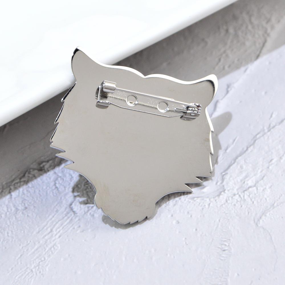 New Enamel Cute Tiger Face Head Brooch Pins Animal Tiger Brooches For Women Men Stainless Steel Jewelry