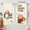 2pcs 2D Flat Printing Curtains Life Begins After Chai 100% Polyester Fabric Without Electricity Festive Holiday Use for Outdoor