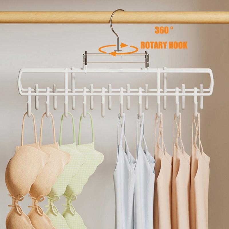Carbon Steel Clothes Hanger with PVC-Coated Hanging Spots and Folding Frame for Bras, Belts, Hats, and Camisoles