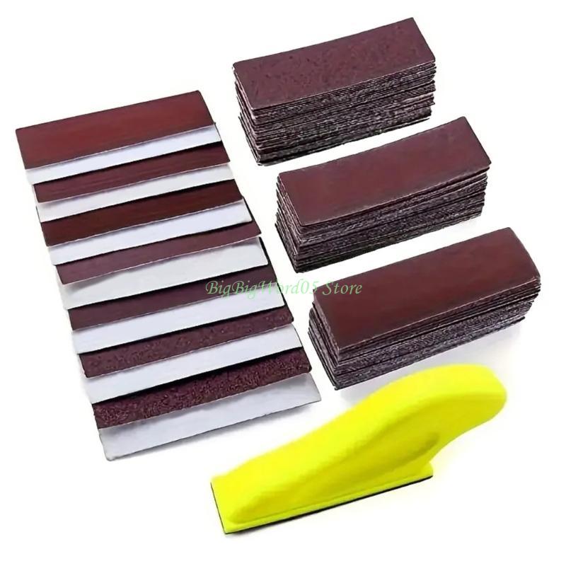 24TE Small Sander Craft Sandpaper Finger Sander for Polishing Accessory Pack of 71