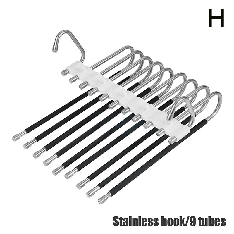 Sammenleggbare magiske buksehengere 5/9 lag rustfritt stål plassbesparende klesstativ organizer for garderobe jeans bukser skjerf