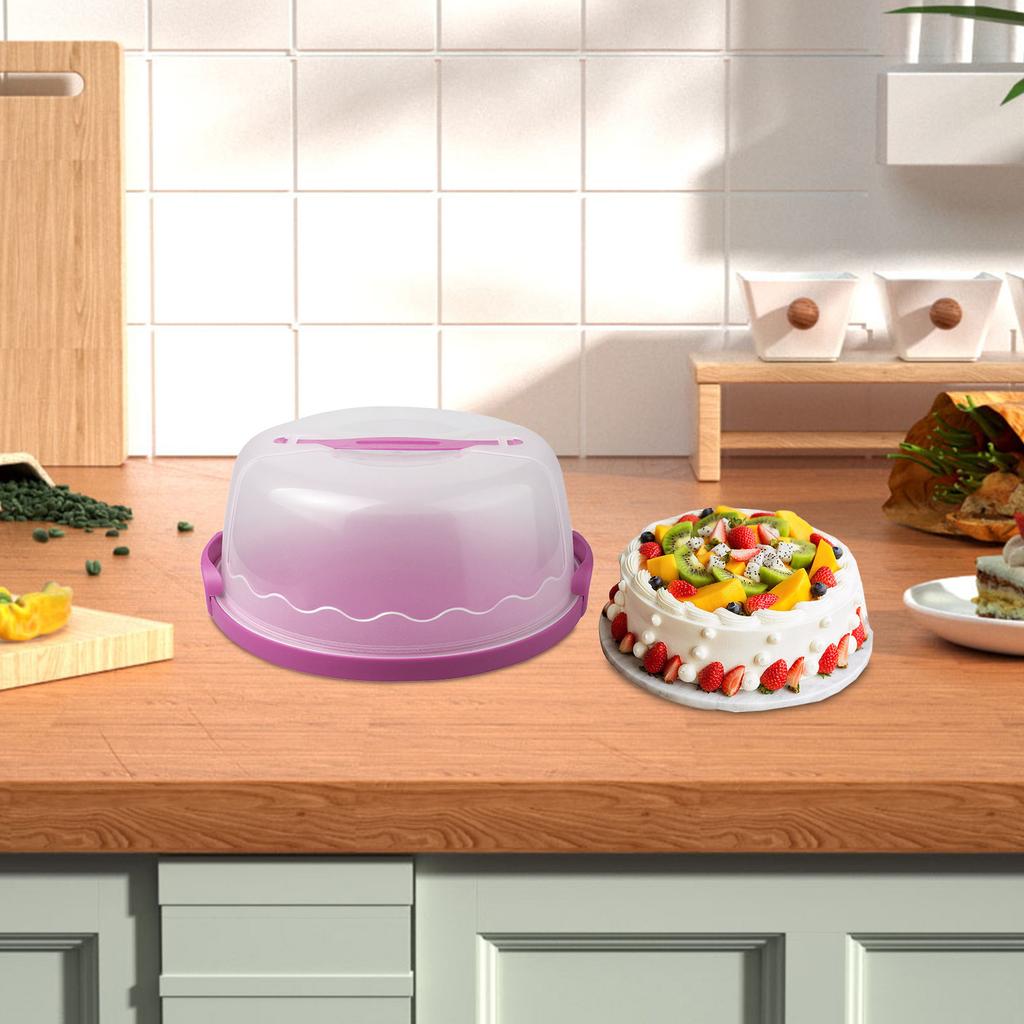 Plastic Cake Box with Foldable Handle Pastry Storage Boxes Dessert Container Cover Case Serving Tray for Travel Cake Acce