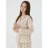 Lunaluz Women S Flora Cotton Long Sleeve Collar Neck pajamaS Two Piece