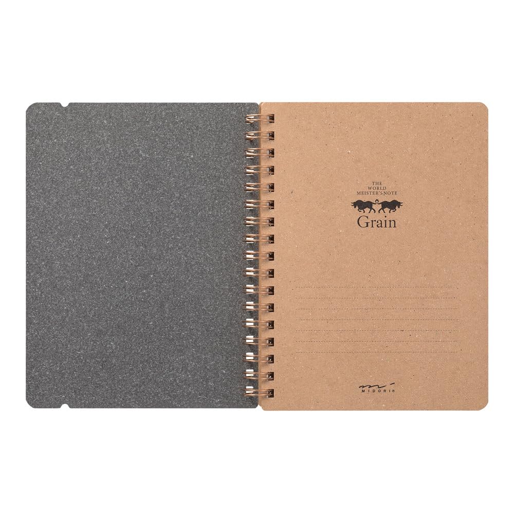 Midori Ring-Bound Notebook, Color Dot Grid, A5 - Black