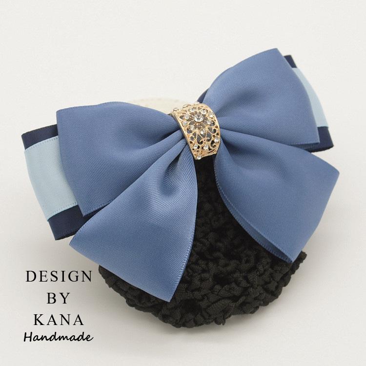 Women's Blue Flower Hair Net & Hairpin for Professionals