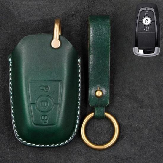 Genuine Leather Car Key Fob Case Cover For Lincoln MKC Navigator MKZ Continental