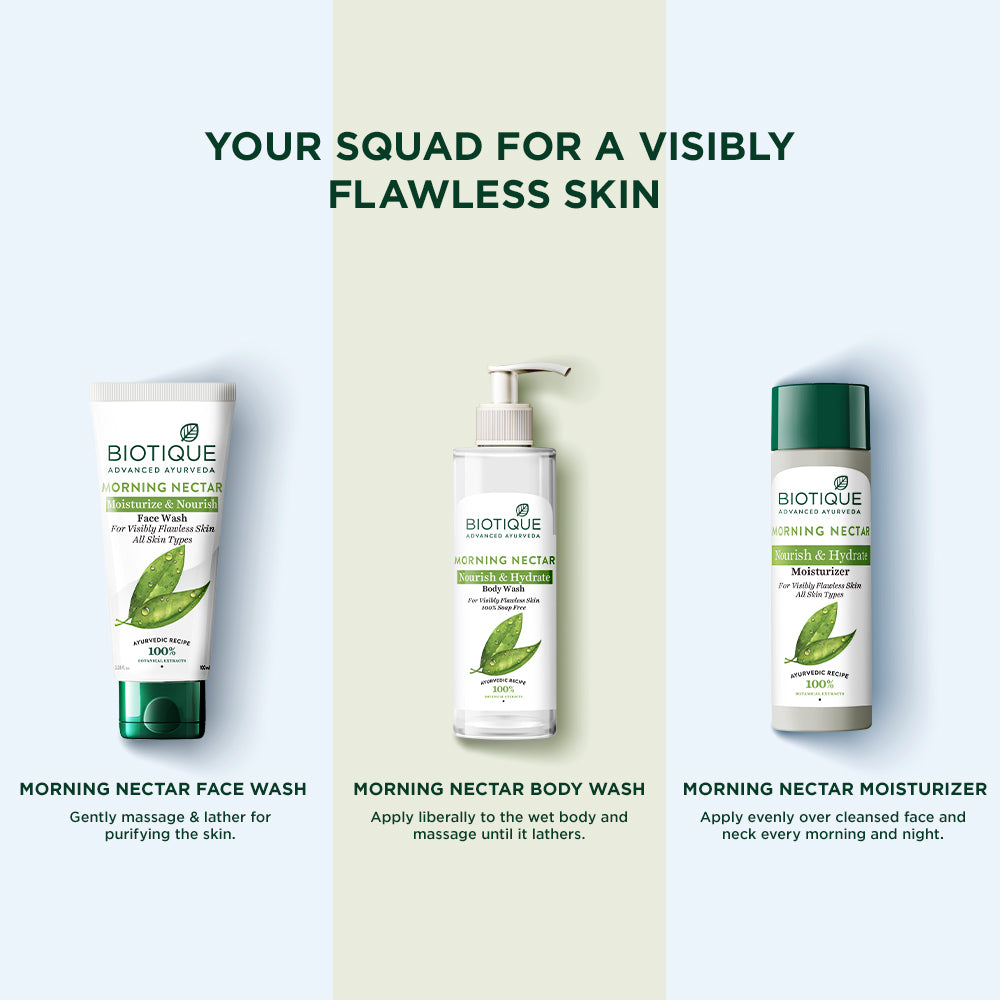 Biotique Morning Nectar Body Wash For Hydrated Glowing Skin, 200ml, Preservative Free, Vetiver Scent, All Skin Types