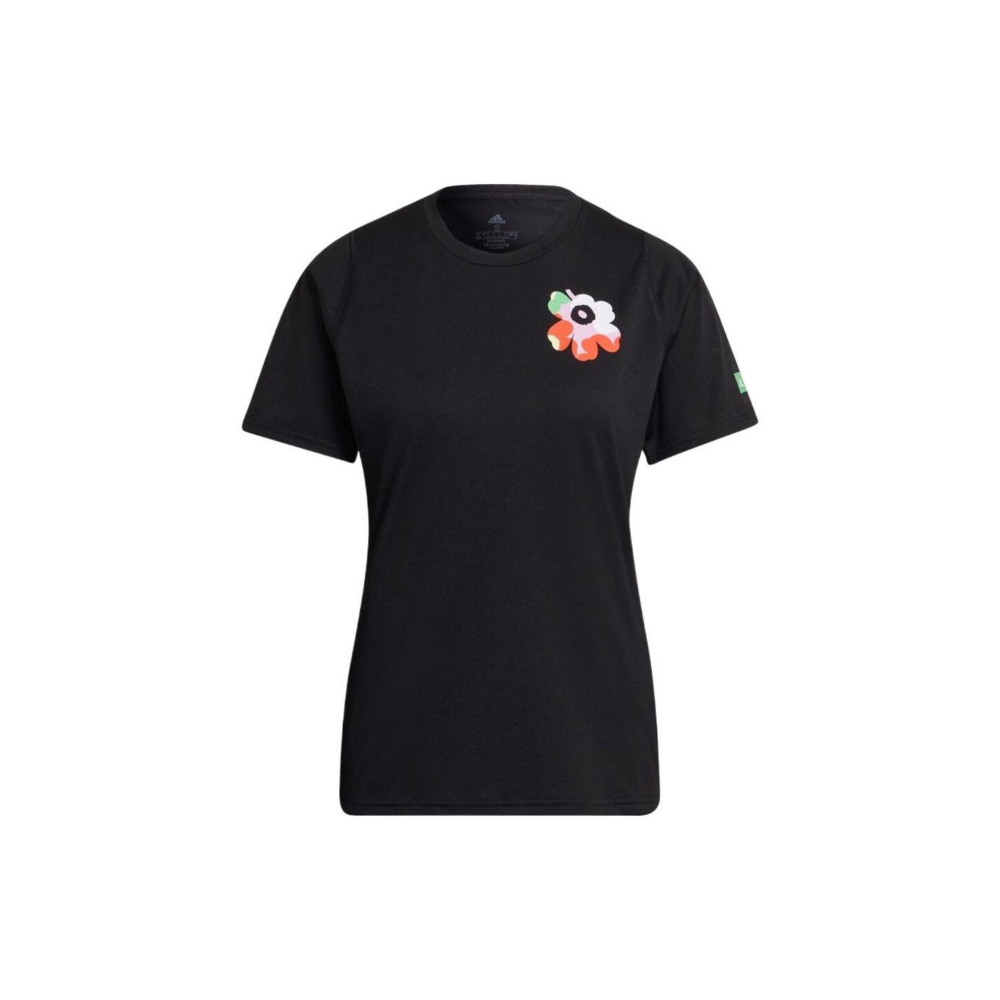 (WMNS) adidas x Marimekko Running T-Shirt Asia Sizing Black White Women s HG6321 XS