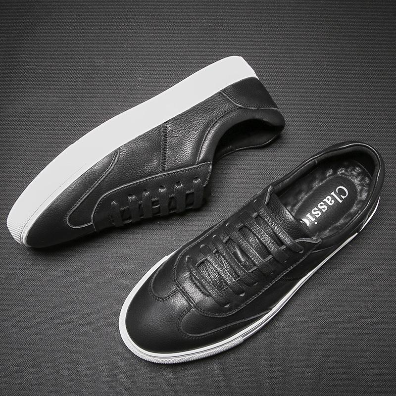 Fashion Men Sneakers Genuine Leather Shoes High Quality Outdoor Flats Man Comfortable White Shoes Men Non-slip Rubber Men Casual Loafers