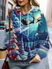 Large women's casual hooded sweatshirt with pockets