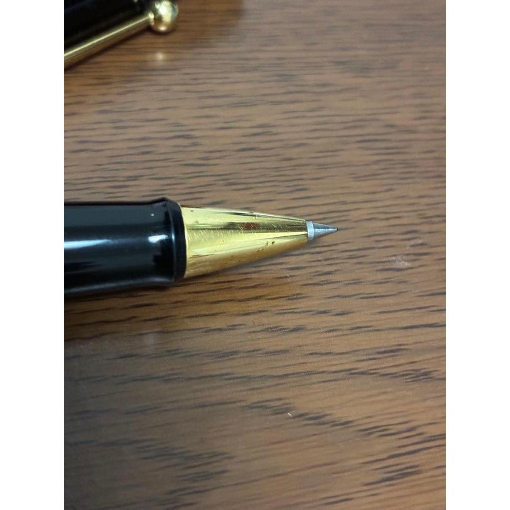 Used PILOT ballpoint pen, black, gold clip