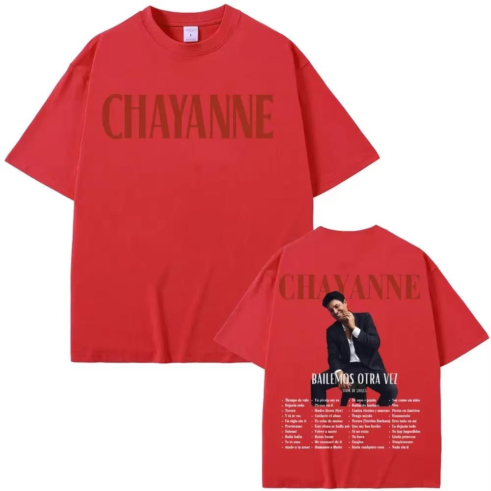 Sänger Chayanne Bailamos Otra Vez Album Tour 2025 T-Shirt Herrenbekleidung 90er Vintage Hip Hop T-Shirt Sommer Tops O-Ausschnitt T-Shirts