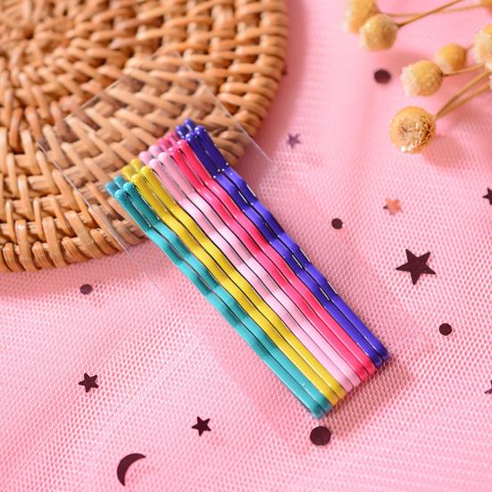 10Pcs Girl Rainbow Magnoloran Wavy Bobby Pins Hair Clip Hairpin Hairdressing